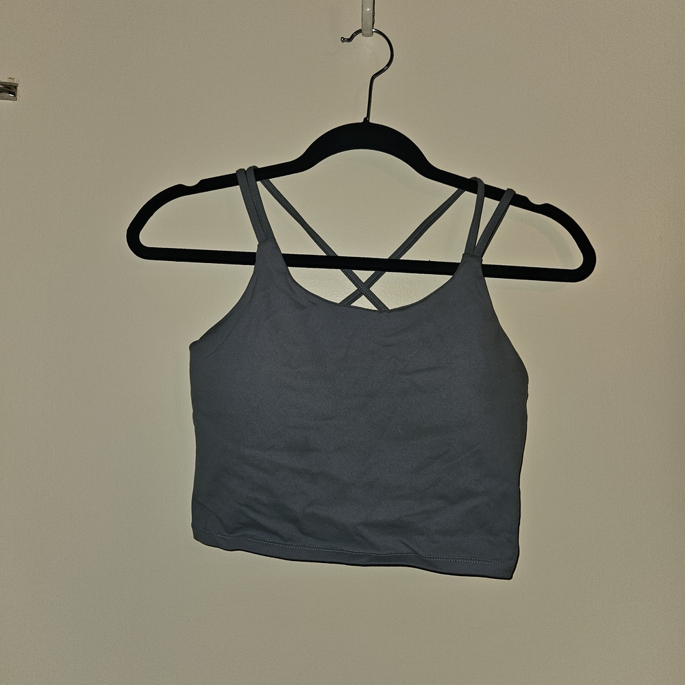 Women's Gray Strappy Top